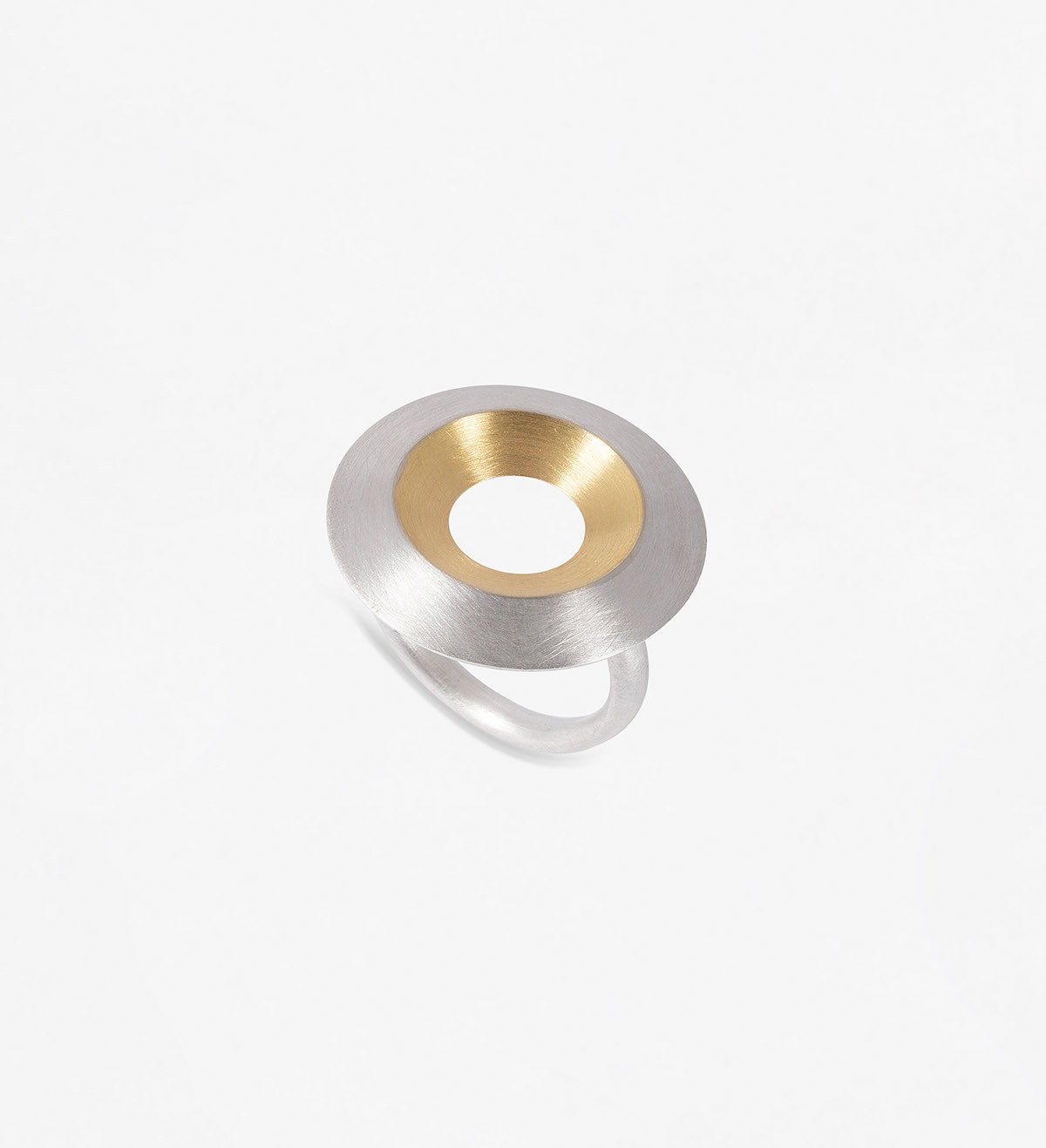 18k gold and silver Ronda ring 25mm