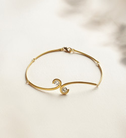 18k gold bracelet Sunrise 18cm with yellow sapphire 0,26ct