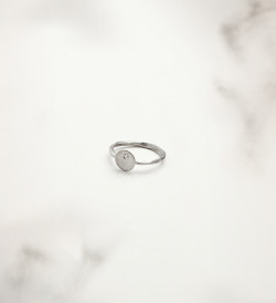 18k white gold ring Flô 8mm with diamond 0,025ct