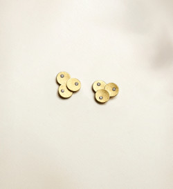 18k gold earrings Flô with diamonds 0,15ct