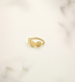 18k gold ring Flô 3p with diamonds 0,07ct