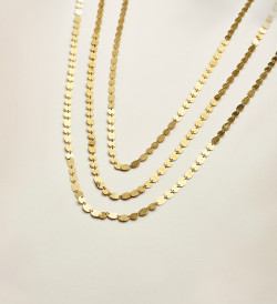 18k gold necklace Party 140cm