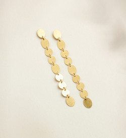18k gold earrings Party 60mm
