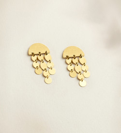 18k gold earrings Party 3 lines 30mm