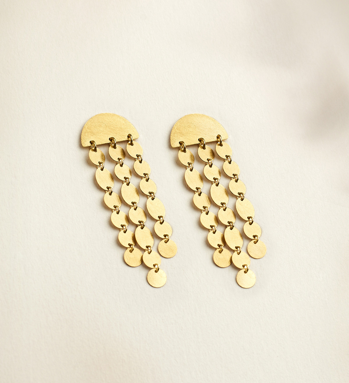 18k gold earrings Party 3 lines 55mm