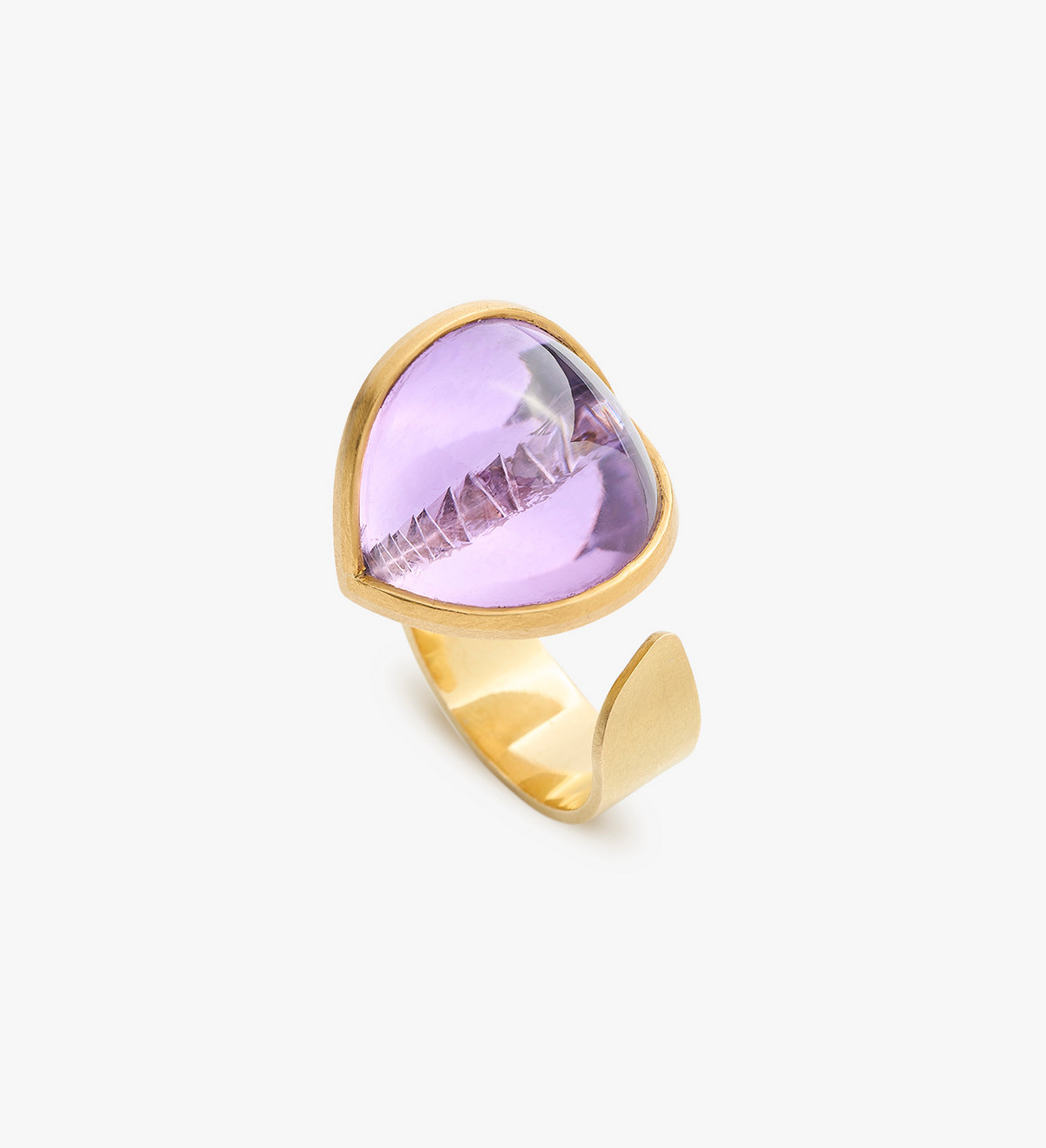 18k gold ring Candy with Munsteiner cut amethyst