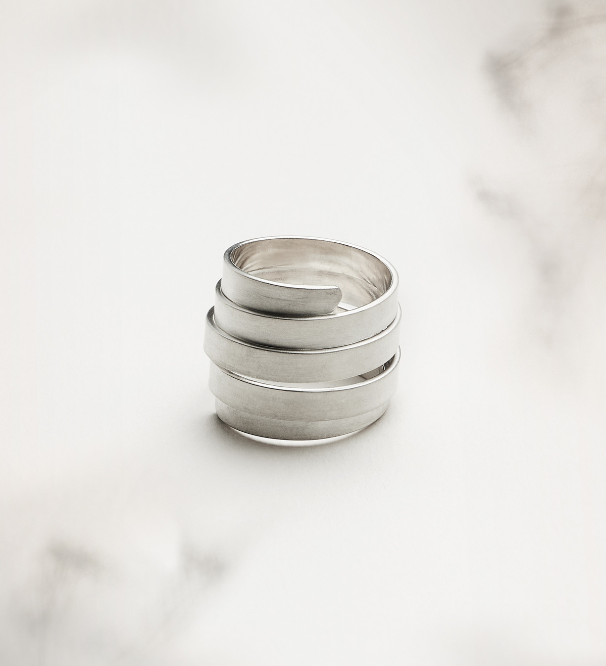 Silver ring Posidònia 18mm
