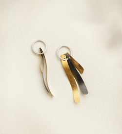 18k gold and silver earrings Posidònia 50mm