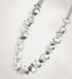 Silver necklace Samoa with ribbon 80cm adjustable