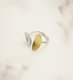 18k gold and silver ring Samoa 25mm