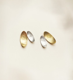 18k gold and silver earrings Samoa 20mm