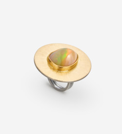 18k gold and silver ring with Opal 12,53ct