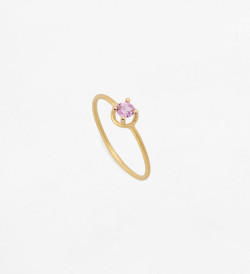 18k gold solitarie ring with rose Wennick-Lefècre sapphire 0,21ct