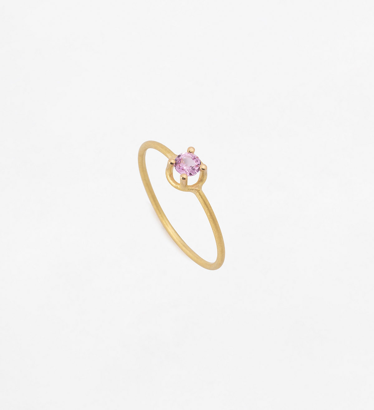 Solitario oro amarillo con zafiro rosa Wennick-Lefèvre 0,21ct