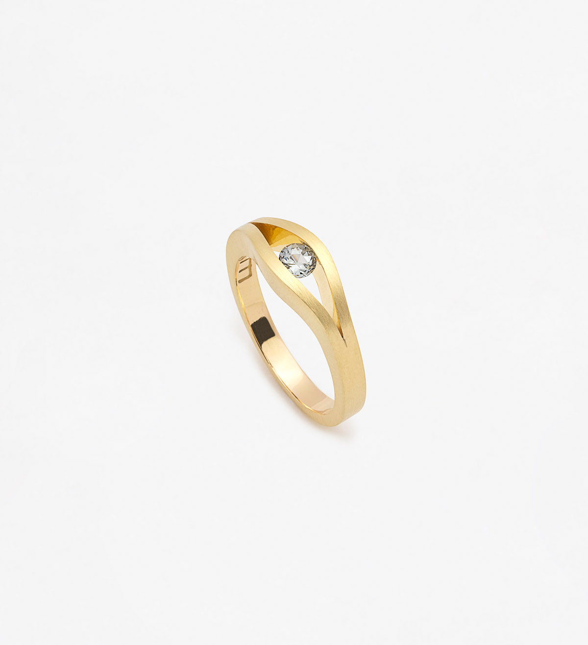 Solitario oro con zafiro azul Wennick-Lefèvre 0.21ct