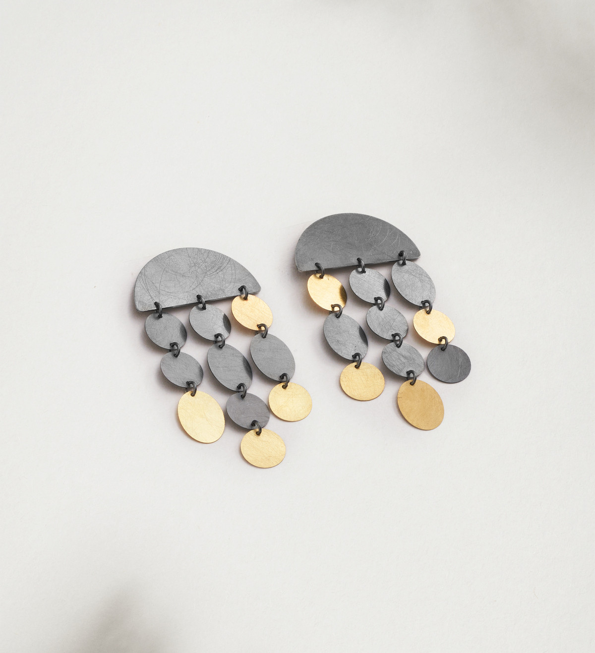 Pendientes oro y plata Party Duet 60mm