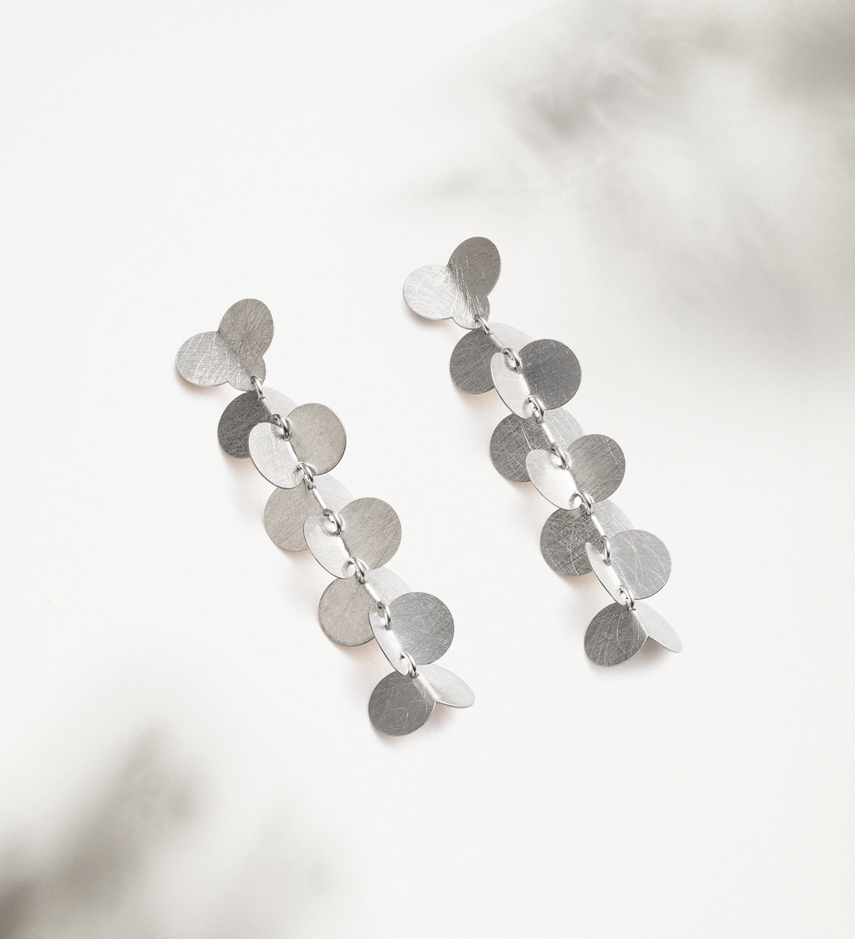 Silver earrings Papallones 70mm