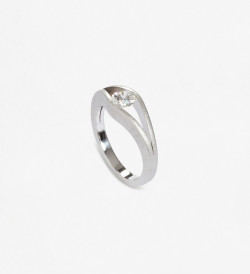 Solitari or blanc i diamant 0,30ct VS1 F