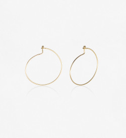 18k gold loop earrings Mini 18mm