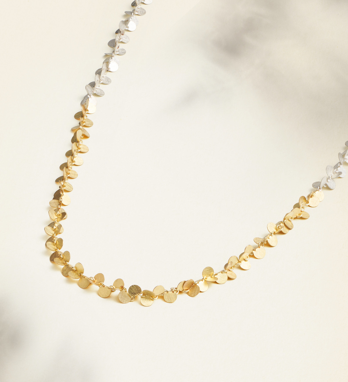 18k gold and silver necklace Papallones 45cm