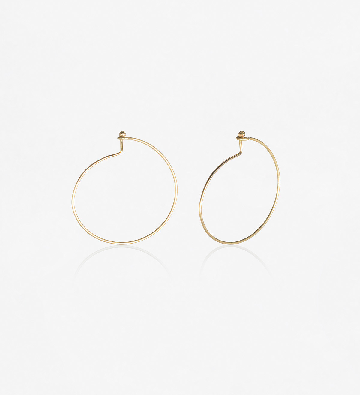 18k gold loop earrings Mini 18mm