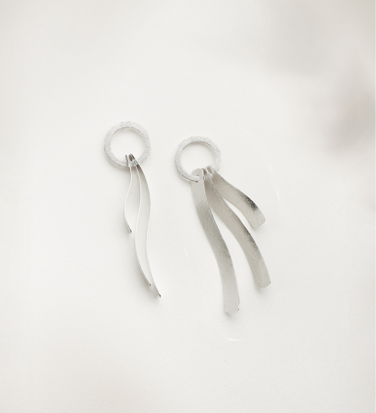 Silver earrings Posidònia 50mm